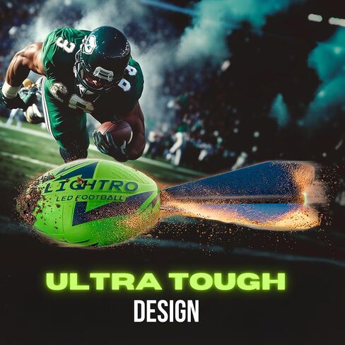 LIGHTRO - Foam Glow in The Dark Football - Super Bright - Smart LEDs - Batteries Included - Football Game for Kids 8 9 10 11 12 - A Perfect Birthday and Summer Gift in Kuwait