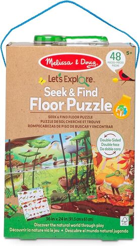 Melissa & Doug Let's Explore Double-Sided Seek & Find Puzzle - Outdoor-Themed Double-Sided Wildlife Puzzle For Kids - FSC-Certified Materials in Kuwait