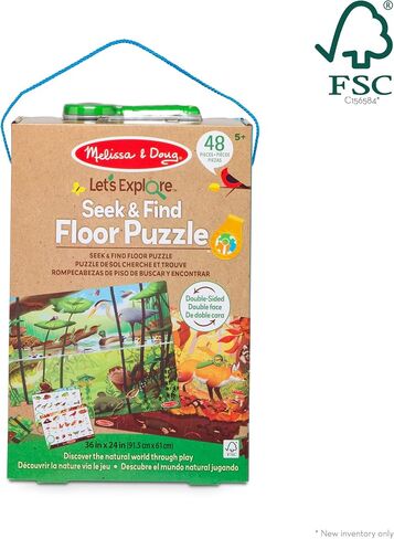 Melissa & Doug Let's Explore Double-Sided Seek & Find Puzzle - Outdoor-Themed Double-Sided Wildlife Puzzle For Kids - FSC-Certified Materials in Kuwait