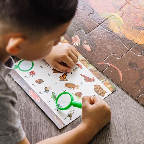 Melissa & Doug Let's Explore Double-Sided Seek & Find Puzzle - Outdoor-Themed Double-Sided Wildlife Puzzle For Kids - FSC-Certified Materials in Kuwait