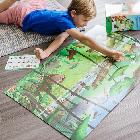 Melissa & Doug Let's Explore Double-Sided Seek & Find Puzzle - Outdoor-Themed Double-Sided Wildlife Puzzle For Kids - FSC-Certified Materials in Kuwait