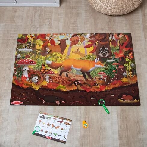 Melissa & Doug Let's Explore Double-Sided Seek & Find Puzzle - Outdoor-Themed Double-Sided Wildlife Puzzle For Kids - FSC-Certified Materials in Kuwait