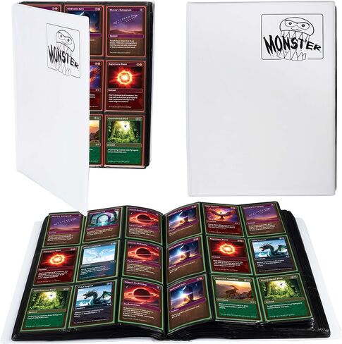 Monster Protectors Mega Gray Holofoil 9 Pocket XL Binder with Hard Cover - Holds 720 Collectible Trading Cards - compatible with Pokémon, Yugioh, MTG and other TCGs - Keeps your cards Safe and Secure in Kuwait