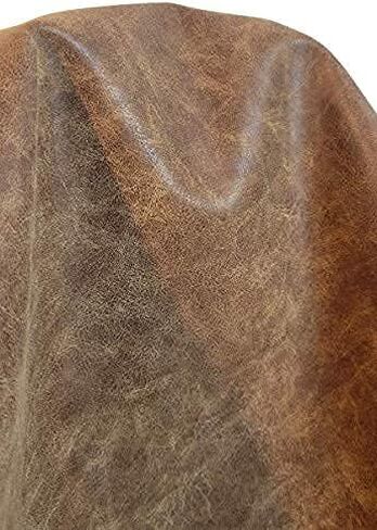 NAT Leathers™ | Acorn Brown Crazy Horse Soft Faux Leather Sheet PU (Peta Approved Vegan) | by The Yard Synthetic Pleather 0.9 mm Thick | 1 Yard (36 x 54 inch) Smooth Upholstery | Acorn, 1 Yard in Kuwait