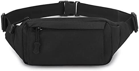 Huntvp Tactical Fanny Pack Small Military WR Nylon Waist Bag Money Belt Bumbag for Daily Use Running Travel Hiking Climbing (Black) in Kuwait