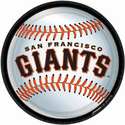 San Francisco Giants Multicolor Plastic Round Party Plates - 9" (18 Pc) - Perfect for Baseball Fans & All Celebrations in Kuwait