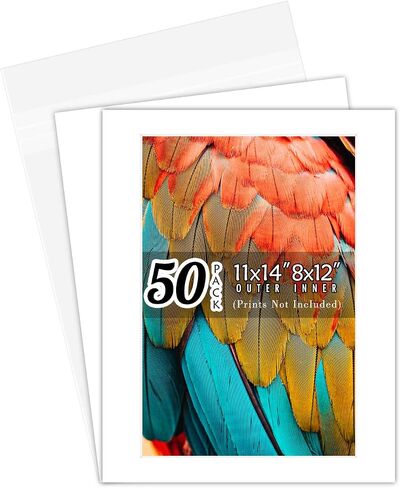 50 مجموعة من 11 × 14 سجادات صور بيضاء ل 8 × 12 + الدعم + الحقائب in Kuwait