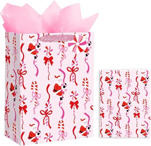LeZakaa 3 Pack Christmas Gift Bags Assorted Size with Tissue Paper - Nutcracker, Ballerina, Mouse King Design for Boys, Girls, Men, Women in Kuwait