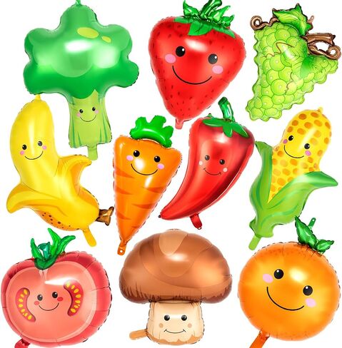 Vegetable Balloons Foil, 10 Styles Fruit and Veggie Balloon for Wedding Baby Shower Party Supplies in Kuwait