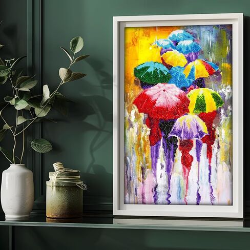 DIAMOND ART BY LEISURE ARTS Diamond Painting Kits for Adults 14"x16" Intermediate Rainy Day, Full Drill, Diamond Art Kits, Dimond Art, Diamond Art for Adults, Diamond Art Kit in Kuwait
