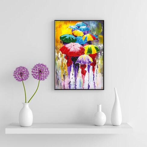 DIAMOND ART BY LEISURE ARTS Diamond Painting Kits for Adults 14"x16" Intermediate Rainy Day, Full Drill, Diamond Art Kits, Dimond Art, Diamond Art for Adults, Diamond Art Kit in Kuwait