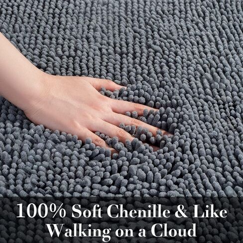 SONORO KATE Rugs, Ultra Absorbent & Non-Slip Memory Foam, Machine Washable, Soft Velvet Bath Mats, Easier to Dry for Bathroom Floor (17"×24", Dark Grey) in Kuwait