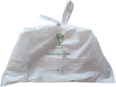 EcoLeo, Compatible with Litter-Robot 4 & 3, Compostable, Eco-friendly Waste Bags with Drawstrings, Thick, for Automatic Litter Box Waste Drawers (20-Count) in Kuwait