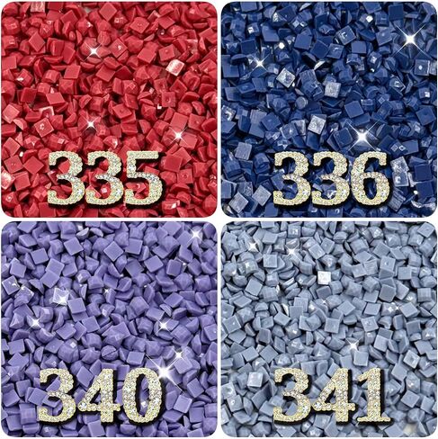 Diamonds Painting Accessories,Replacement for Missing Square Drills 335 336 340 341,Rhinestone Resin Diamond Drill,4 Colors Beads Gems Stones,3500pcs per Color in Kuwait