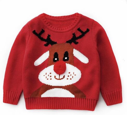 Curipeer Boy's Girl's Cable Knitted Crew Neck Sweater Fall Pullover 1-8Y in Kuwait