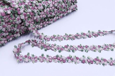 YYCRAFT 5 Yards Venise Rose Trim Wedding Bridal Ribbon Appliques Sewing Craft (3/4 Inch, Light Pink) in Kuwait