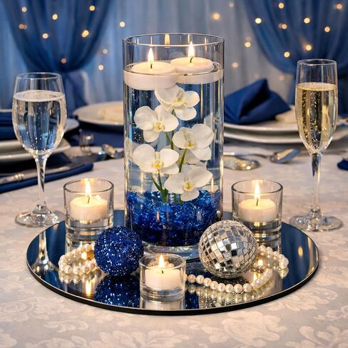 Murrey Home 12 Pack Mirror Centerpieces for Tables, 8" Round Mirrors for Centerpieces Wedding Party Mirror Tiles Christmas Decorations, 2MM in Kuwait