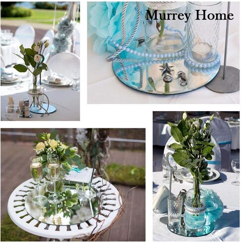 Murrey Home 12 Pack Mirror Centerpieces for Tables, 8" Round Mirrors for Centerpieces Wedding Party Mirror Tiles Christmas Decorations, 2MM in Kuwait