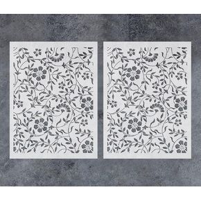 GSS Designs Flourish Stencils for Painting on Wood Canvas Paper Fabric Floor Wall Paint Stencils for Walls and Floors 16x21Inch Reusable DIY Art Craft Stencils for Painting Flowers and Leaves in Kuwait