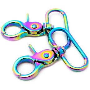 Loosco Rainbow Trigger Snaps, 6 PCS Hook Clasps Oval Swivel Clips Hooks Clips Snap for Straps Bags Belting Leathercraft (4/5") in Kuwait