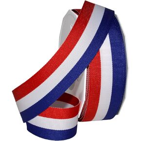 Morex Ribbon 93609/25-914 Striped Grosgrain Ribbon 1.5" X 25 YD Patriotic Ribbon for Gift Wrapping, Red/White/Blue, 4th of July Decorations, American Flags Art Supplies Gift Ribbons for Crafts in Kuwait
