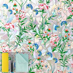 Niviy Static Cling Non-Adhesive Window Film Frosted Glass Film Bathroom Door Glass Decoration Window Film Privacy Covering (11.8"x 78.7") in Kuwait