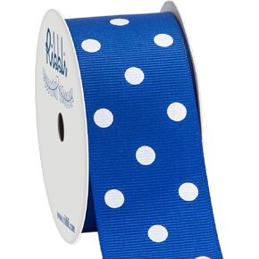 شريط Ribbli Grosgrain Polka Dot Craft، 1-1/2 بوصة، بكرة بطول 10 ياردة، أحمر مع نقاط بيضاء، يستخدم لأقواس الشعر، وتغليف الهدايا، وجميع الأعمال اليدوية والخياطة (غير سلكية) in Kuwait