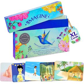 Imagine Meditation Cards for Kids - Award-Winning Mindfulness kit of XL Cards with Calming Guided Meditations for Empowerment, Focus and Relaxation. Great for Parents, Teachers and Therapists. in Kuwait