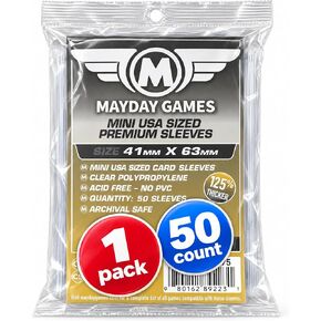 MAYDAY GAMES Mini USA Game Size Premium Sleeves. Size 41mm X 63mm in Kuwait