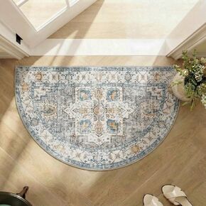 jinchan Runner Rug 2x6,Bohemian Hallway Rug Kitchen Rug Washable Rug Floral Runner Non Slip with Rubber Backing Thin Vintage Carpet Runner for Bedroom Bathroom Laundry Room Living Room Decor Grey in Kuwait