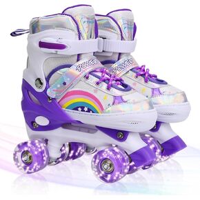 ZHUKAIKJ Roller Skates for Boys and Girls Adjustable Roller Skates for Toddler Kids Roller Skates 4 Sizes with Light up Wheels, for Women and Men in Kuwait