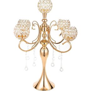 Silver Candelabra for Table Centerpiece with Crystal, 7 Arms 27.1 inch Tall Candle Holders with Globes for Wedding, Dining Table Centerpiece, Anniversary Celebration and Formal Event in Kuwait