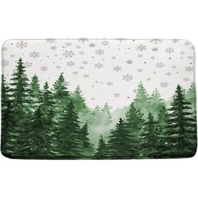 Merry Christmas 3 Piece Bath Mat Sets,Snowman Snowflake Twigs Tree Branch Heart Winter Holiday Rustic Bathroom Kitchen Memory Foam Rug,16"x24"Bath Mat,Toilet Seat Cover,U-Shaped Toilet in Kuwait