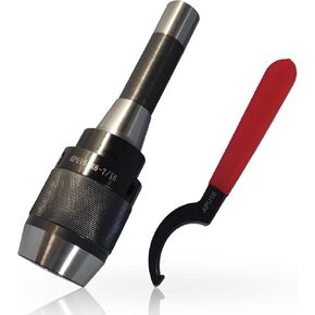 Lzcdelyxiao 1/32" - 1/2" Keyless Drill Chuck 1-13mm with R8 Integral Shank Drawbar Thread 7/16"-20 and APU13 Spanner Wrench Self-tightening Drill Chuck in Kuwait