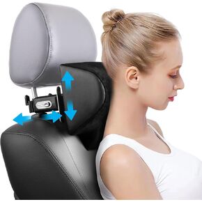 Spurtar Car Headrest Pillow, 360° Adjustable Travel Car Seat Head Support Pillow, Roadtrip Car Neck Pillow for Toddlers Sleeping, Road Trip Essentials for Adults and Kids, Black in Kuwait