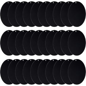PATIKIL Acrylic Circle Blanks 3.5 Inch, 30 Pack Round Clear Disc Ornaments with Hole for DIY Keychain Project Crafting, Black in Kuwait