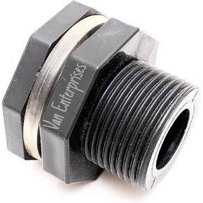 3/4" PRO Series HD Bulkhead [Socket Ends] for Rain Barrels, Aquariums, Aquaponics, Water Tanks in Kuwait