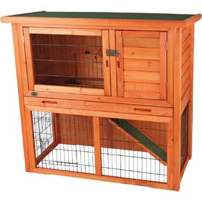 Rabbit Hutch with Sloped Roof (M), Glazed Pine in Kuwait