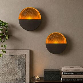 NativeSkins Eclipse Metal Wall Sconce Candle Holder Decoration - Set of Two, for Living Room, Bathroom, Dining Room in Kuwait