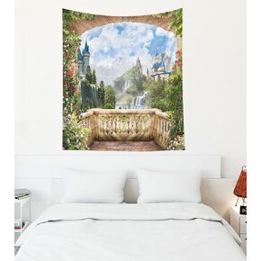 EMMTEEY Forest Tapestry Tree Tapestry Landscape with Fir Forest in Vintage Tapestry Wall Art 60X40 Green Tapestry for Women Men Girl in Kuwait