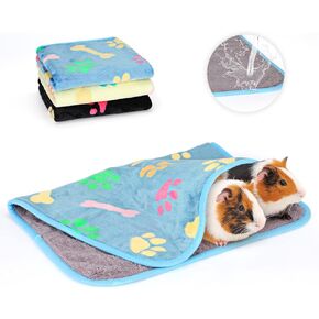 YUEPET 3 Pack Waterproof Guinea Pig Blankets Washable Small Animal Fleece Cage Liners Soft Pet Mat Guinea Pigs Fleece Bedding for Hamster Rabbit Chinchilla Ferret Guinea Pig 23"×16" in Kuwait