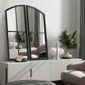 Balck Full Length Mirror,Window Pane Grid Mirror,Minimalism Long Wall Mounted Mirror,Floor Mirror for Entryway,Hallway,Living Room,Fireplace 22"X55" in Kuwait