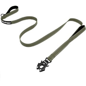 Strong Heavy Duty Dog Leash - 6ft Reflective Nylon Training Leash with Soft Padded Double Handle & Auto Lock Frog Clip - Safety Traffic Control for Large Medium Small Dogs No Pull Walk Black Pink,6ft in Kuwait