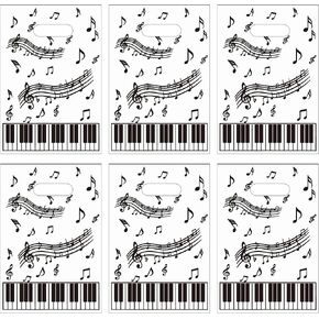 CupaPlay 50PCS Piano Notes Party Decorations Goodie Favor Plastic Bags - Piano Notes Theme Party Supplies Decorations Music Birthday Baby Shower Birthday Gift Bag in Kuwait