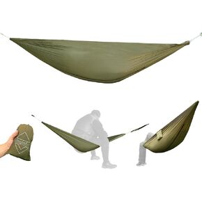 Onewind Camping Hammock, Ultralight Portable Hammock with Adjustable Ridgeline, Outdoor Hammock 20D Ripstop Nylon with 2 * 12Ft Tree Strap, Ideal for Camping, Hiking, Backpacking in Kuwait