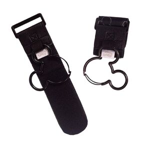 J.L. Childress Clip 'N Carry, Universal Fit Non-Slip Stroller Hooks, 2 Pack, Attach to Diaper Bag, Shopping Bag, Purse, Stroller, Non-Slip Adjustable Strap, Durable Clips, Black in Kuwait
