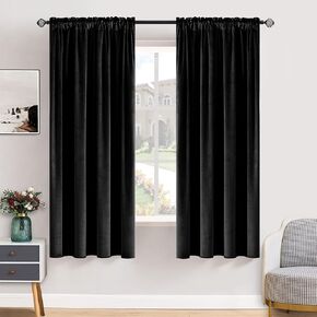 MIULEE Velvet Blackout Curtains Navy Blue Thermal Insulated Drapes for Bedroom Living Room Darkening 84 Inches Long Curtains Panels Rod Pocket Set of 2 in Kuwait