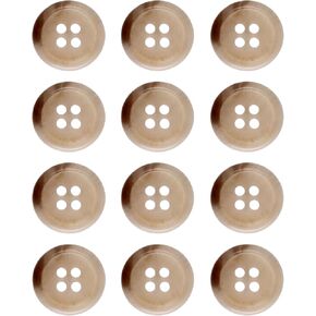 Mibo Buttons & Accessories 6pcs Urea Imitation Horn Suiting & Coat Button- 4 Hole - Classic Shape - 32L(20mm) - Dark Brown in Kuwait