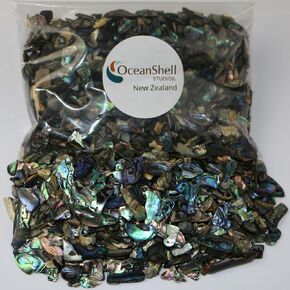 Abalone (Pāua) Shell Pieces-7.05oz Pack-for Crafts, Jewelry Making, Resin Art, Inlay, Home Decorations, Fishtank Supplies, DIY Projects - Satin, X-Fines Size 0.07"- 0.19" (2-5 mm) 7.05oz (200grams) in Kuwait