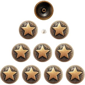 brandname Duolai 10pcs Retro Red Bronze Stars Carving Purses Leather Decoration Buckle Conchos Metal Screw Back Buttons Fashion Crafts Handmade Leather Product Clothes Accessories in Kuwait